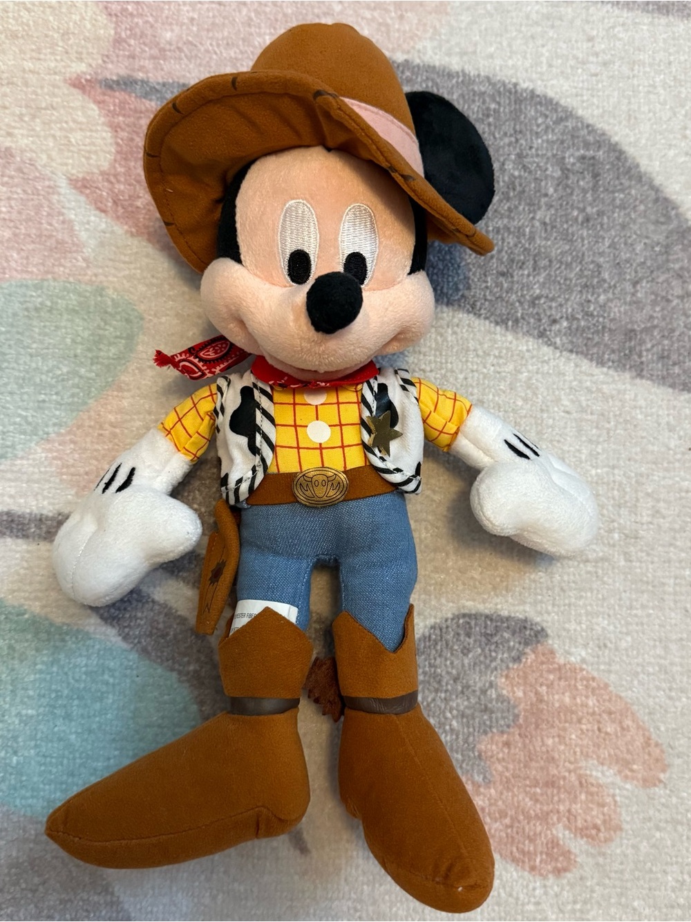 Vintage Disney Parks Mickey Mouse as Sheriff Woody from Toy Story Plush
